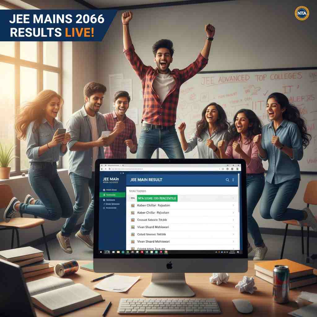 JEE Mains Result 2026: Session 1 Declared; 12 Candidates Secure 100 Percentile as Rajasthan Dominates