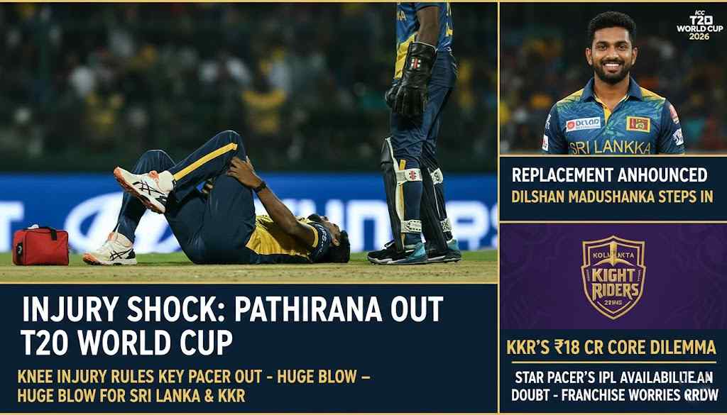 Double Blow for Sri Lanka and KKR: Matheesha Pathirana Ruled Out of T20 World Cup 2026