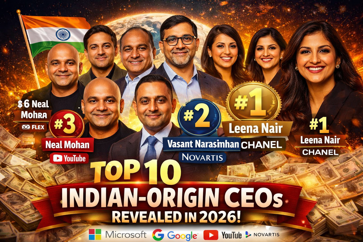 Top 10 Indian-Origin CEOs the Global Stage (2026): Salaries & Net Worth Explained