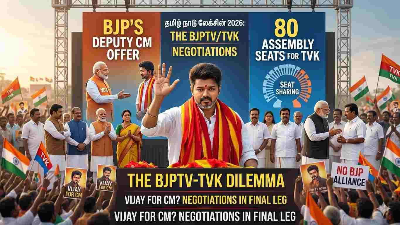 Tamil Nadu Election 2026: BJP Offers Deputy CM Post and 80 Seats to Vijay’s TVK in High-Stakes Power Play