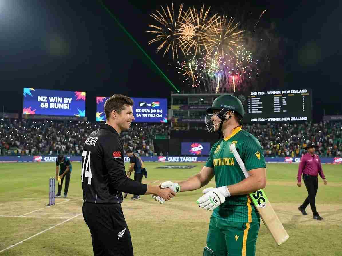 New Zealand vs South Africa, 2nd T20I: New Zealand Secure Dominant 68-Run Victory in 2nd T20I