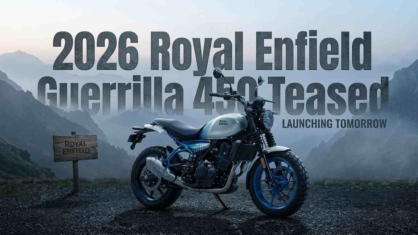 2026 Royal Enfield Guerrilla 450 Teased: Launching Tomorrow with USD Forks, Cruise Control, and Major Performance Upgrades
