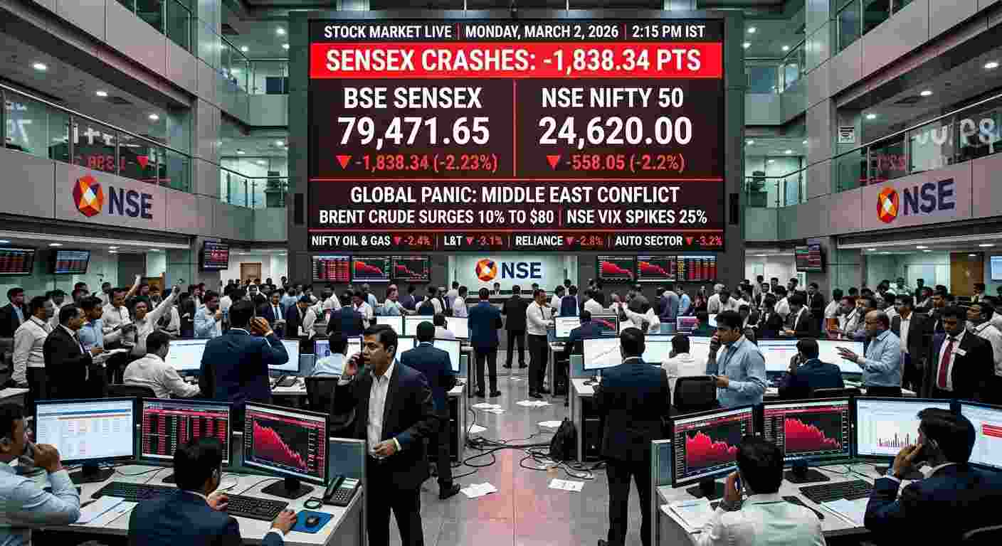 Stock Market Crash 2026:Sensex and Nifty Crumble as Middle East War Ignites Global Panic