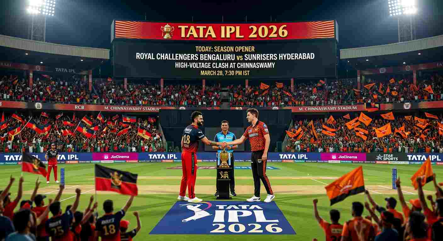 TATA IPL 2026 Today: Defending Champions RCB Face Sunrisers Hyderabad in High-Voltage Season Opener