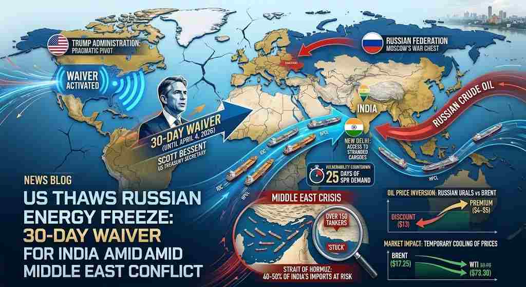 US Thaws Russian Energy Freeze: 30-Day Waiver for India Amid Middle East Conflict