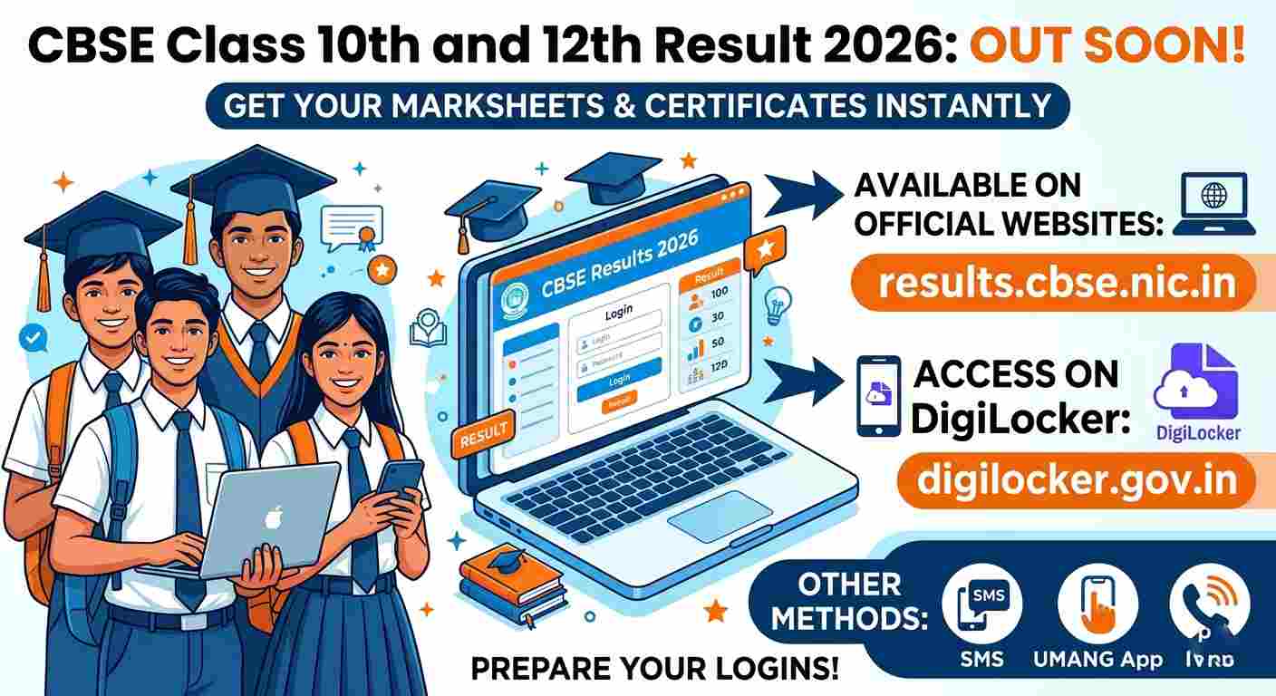 CBSE 10th and 12th Result 2026 Out Soon : CBSE Class 10 results, to be available on results.cbse.nic.in, DigiLocker site