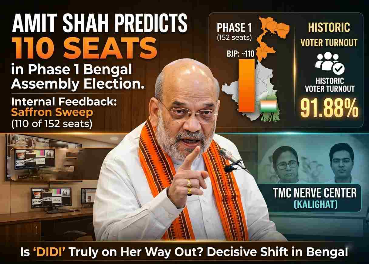 Amit Shah Press Conference Predicts 110 Seats in Bengal Phase 1: Is "Didi" Truly on Her Way Out?