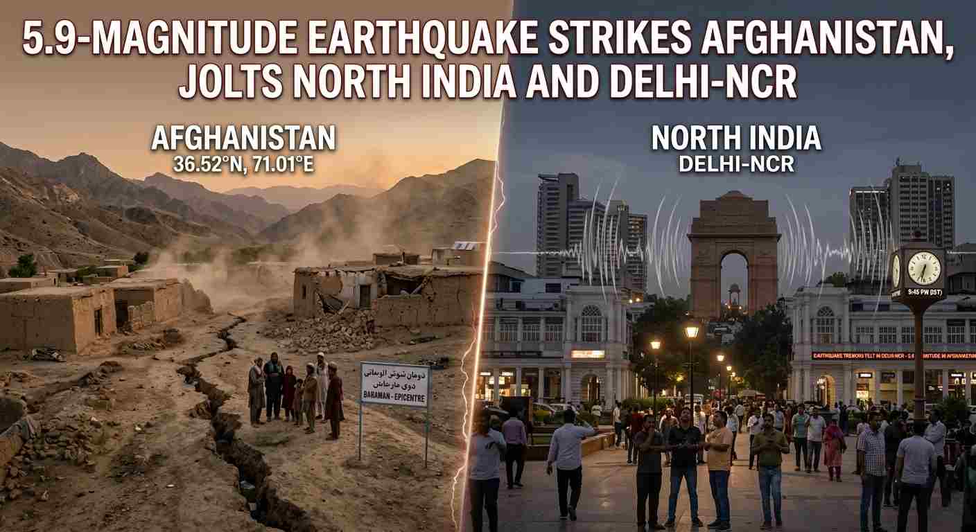 Midnight Tremors: 5.9-Magnitude Earthquake Strikes Afghanistan, Jolts North India and Delhi-NCR