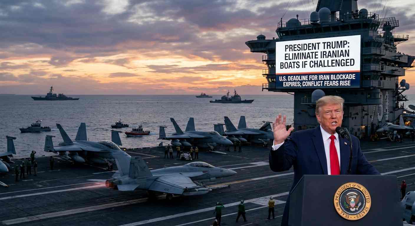 Israel-Iran-U.S. War : Trump Issues Brutal Warning to Eliminate Iranian Boats as Blockade Deadline Passes