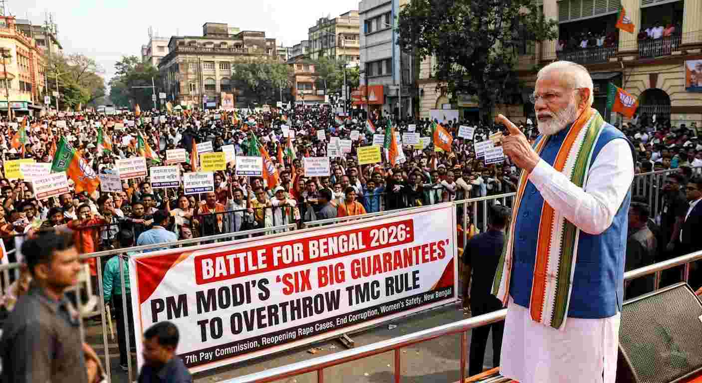 Battle for Bengal 2026: PM Modi’s ‘Six Big Guarantees’ to Overthrow TMC Rule