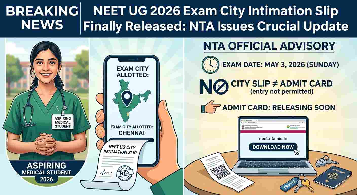 NEET UG Exam City Intimation Slip Finally Released: NTA Issues Crucial Update for Aspiring Medical Students