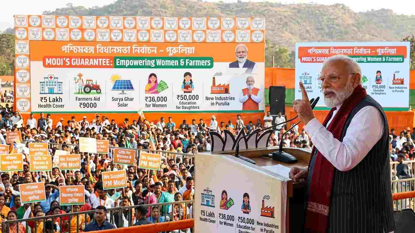 West Bengal Assembly Elections In Purulia, PM Modi announced numerous gifts for women, farmers, and common citizens.