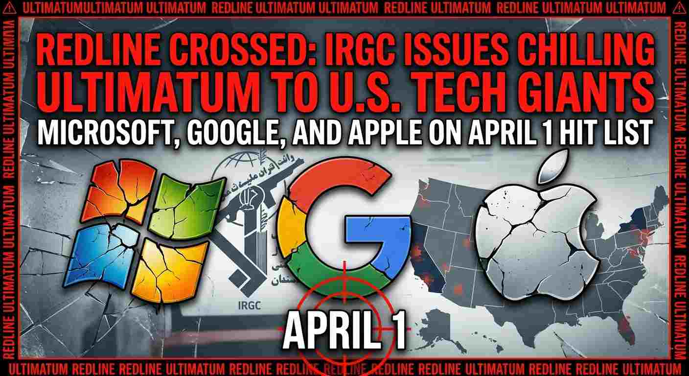 Redline Crossed: IRGC Issues Chilling Ultimatum to U.S. Tech Giants; Microsoft, Google, and Apple on April 1 Hit List