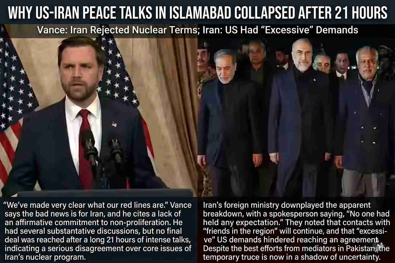 7 Shocking Reasons Why US-Iran Peace Talks in Islamabad Collapsed After 21 Hours