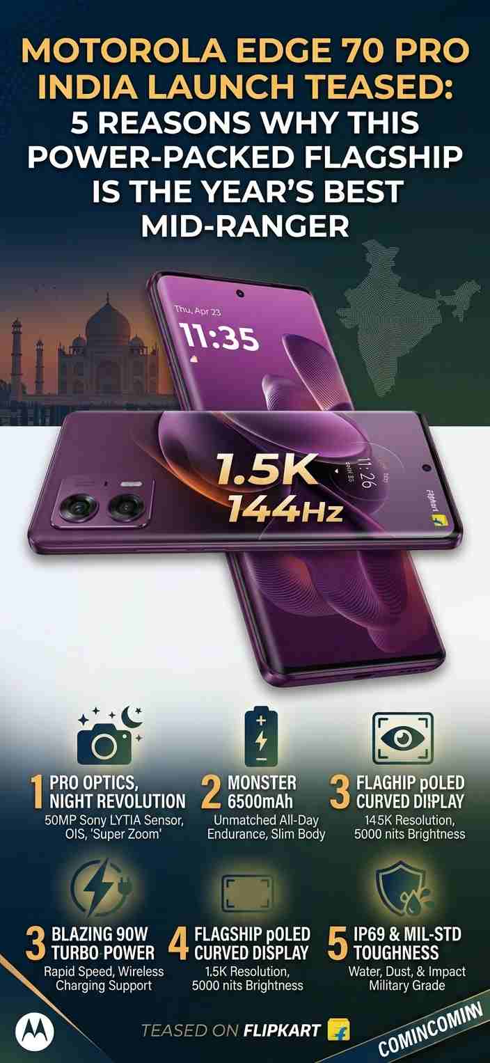 Motorola Edge 70 Pro India Launch Teased: 5 Reasons Why This Power-Packed Flagship is the Year's Best Mid-Ranger