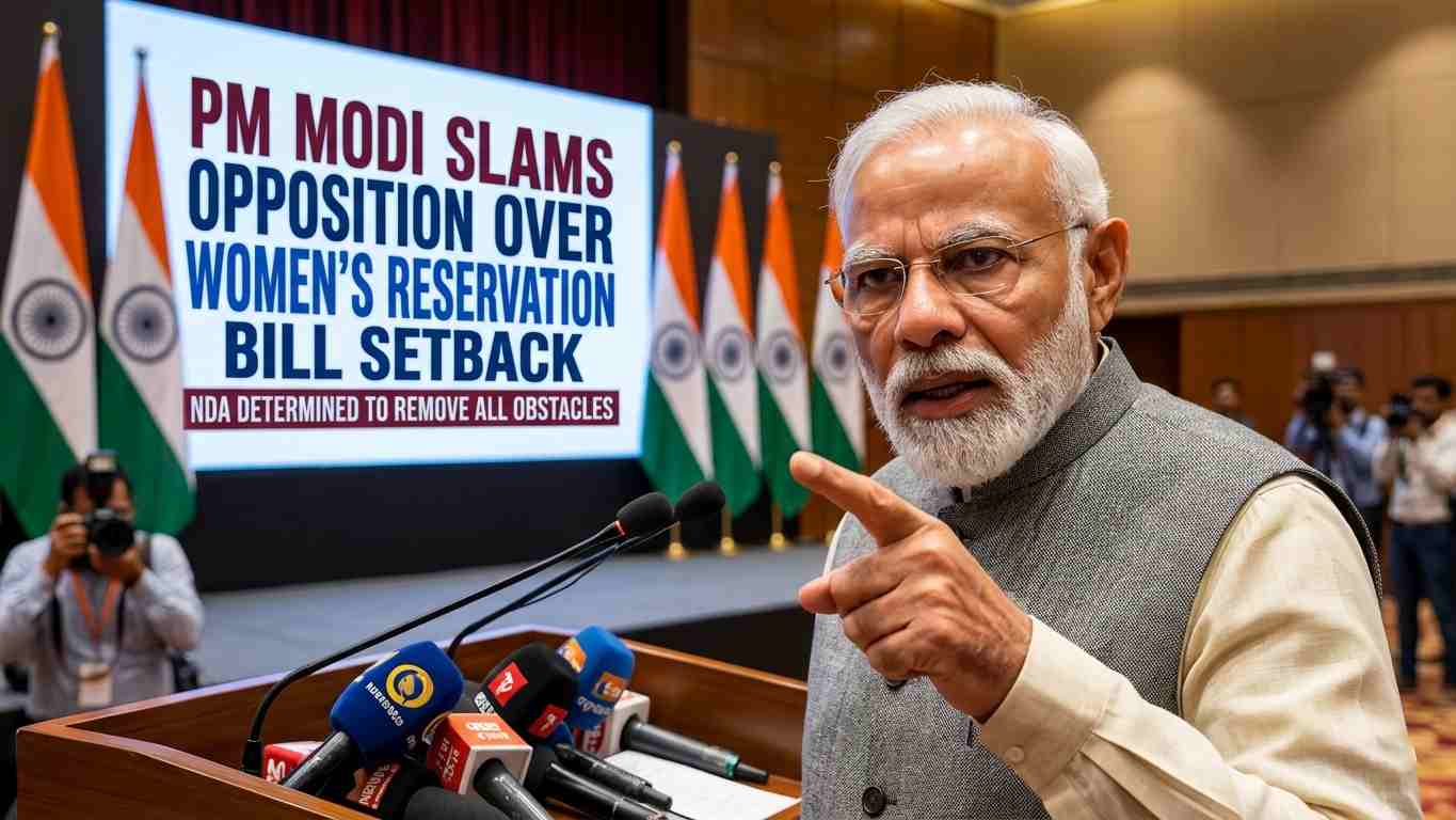 PM Modi Slams Opposition After Women’s Reservation Bill Setback: A Historic Promise vs. Political Roadblocks