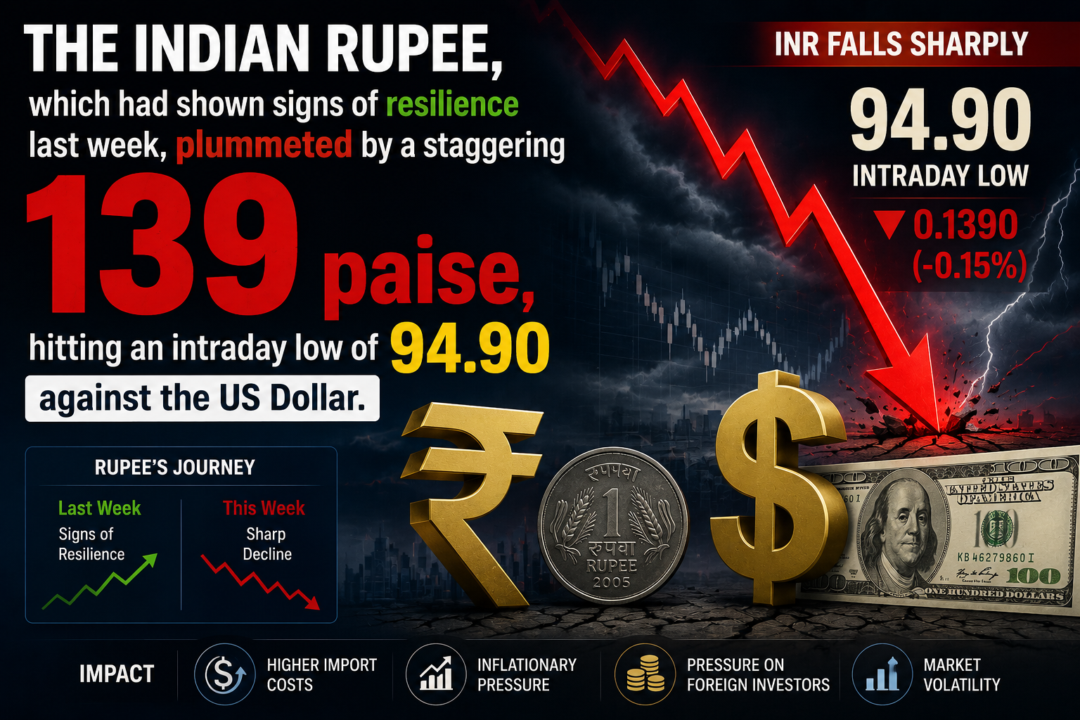 INR vs USD: 7 Vital Reasons Rupee Crashed 139 Paise as Oil Prices Explode Past $105