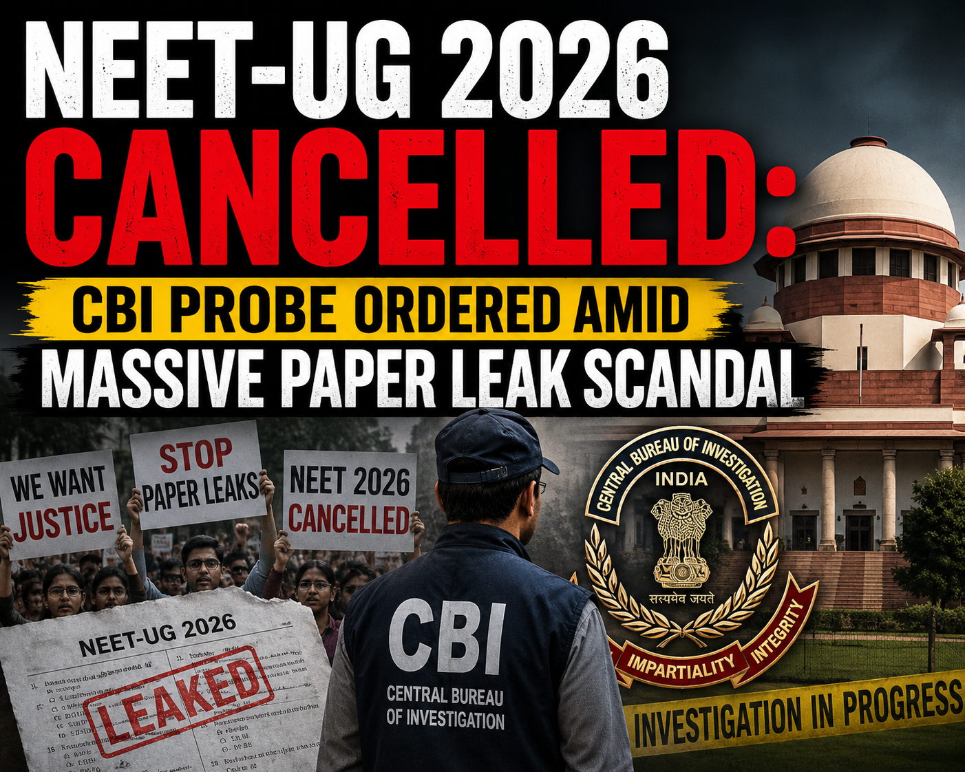 NEET-UG 2026 Cancelled: CBI Probe Ordered Amid Massive Paper Leak Scandal