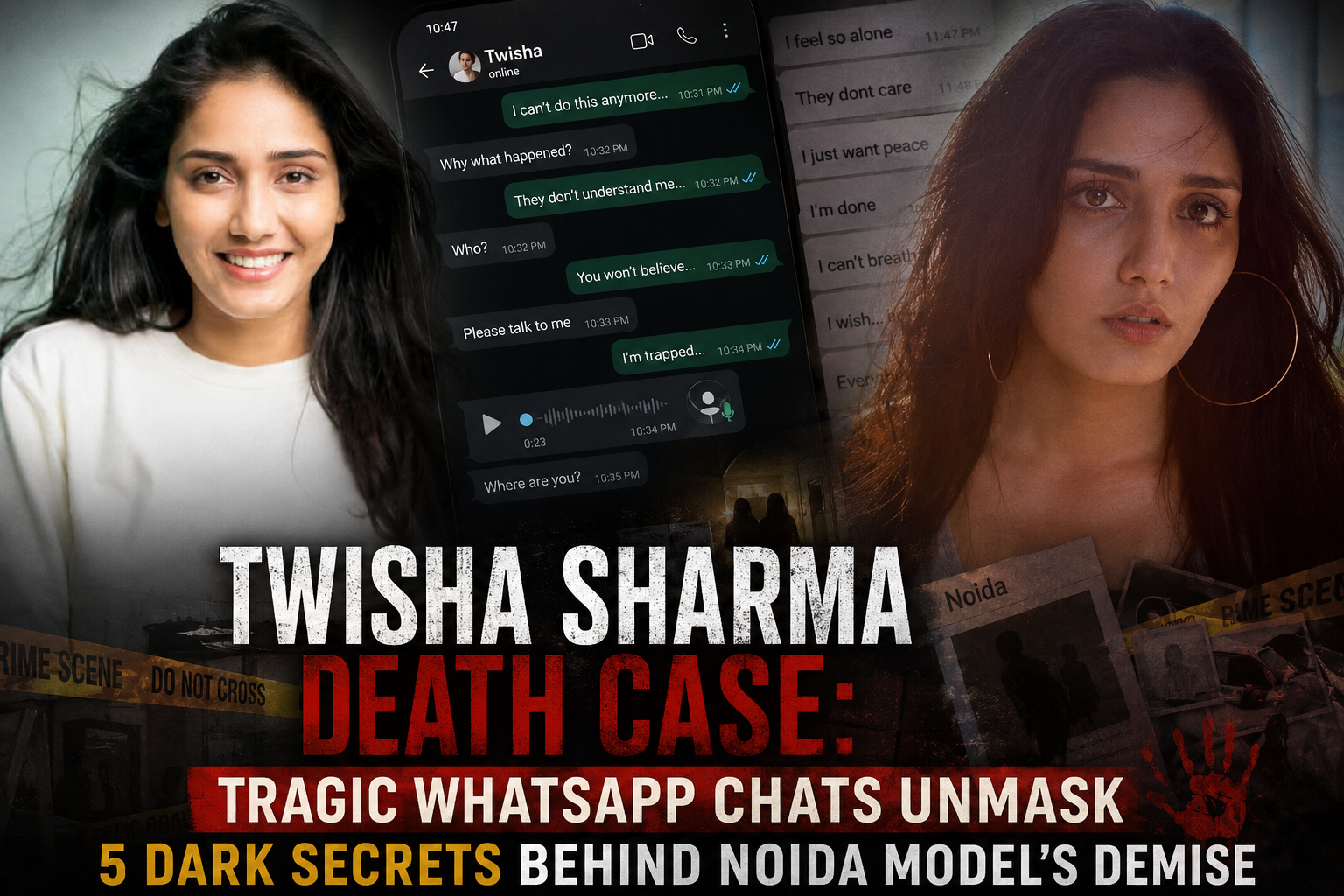 Twisha Sharma Death Case: Tragic WhatsApp Chats Unmask 5 Dark Secrets Behind Noida Model's Demise