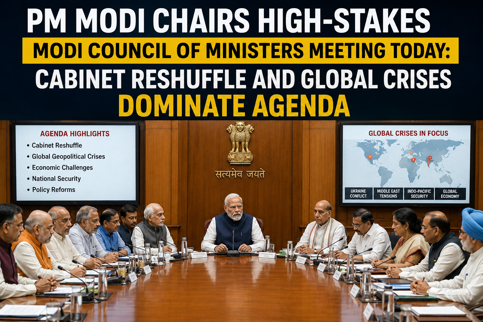 PM Modi Chairs High-Stakes Modi Council of Ministers Meeting Today: Cabinet Reshuffle and Global Crises Dominate Agenda