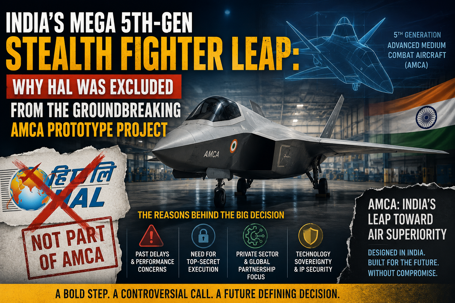 AMCA Fighter Jet Project Moves Ahead: 3 Powerful Consortia Shortlisted for India's 5th-Gen Stealth Plane