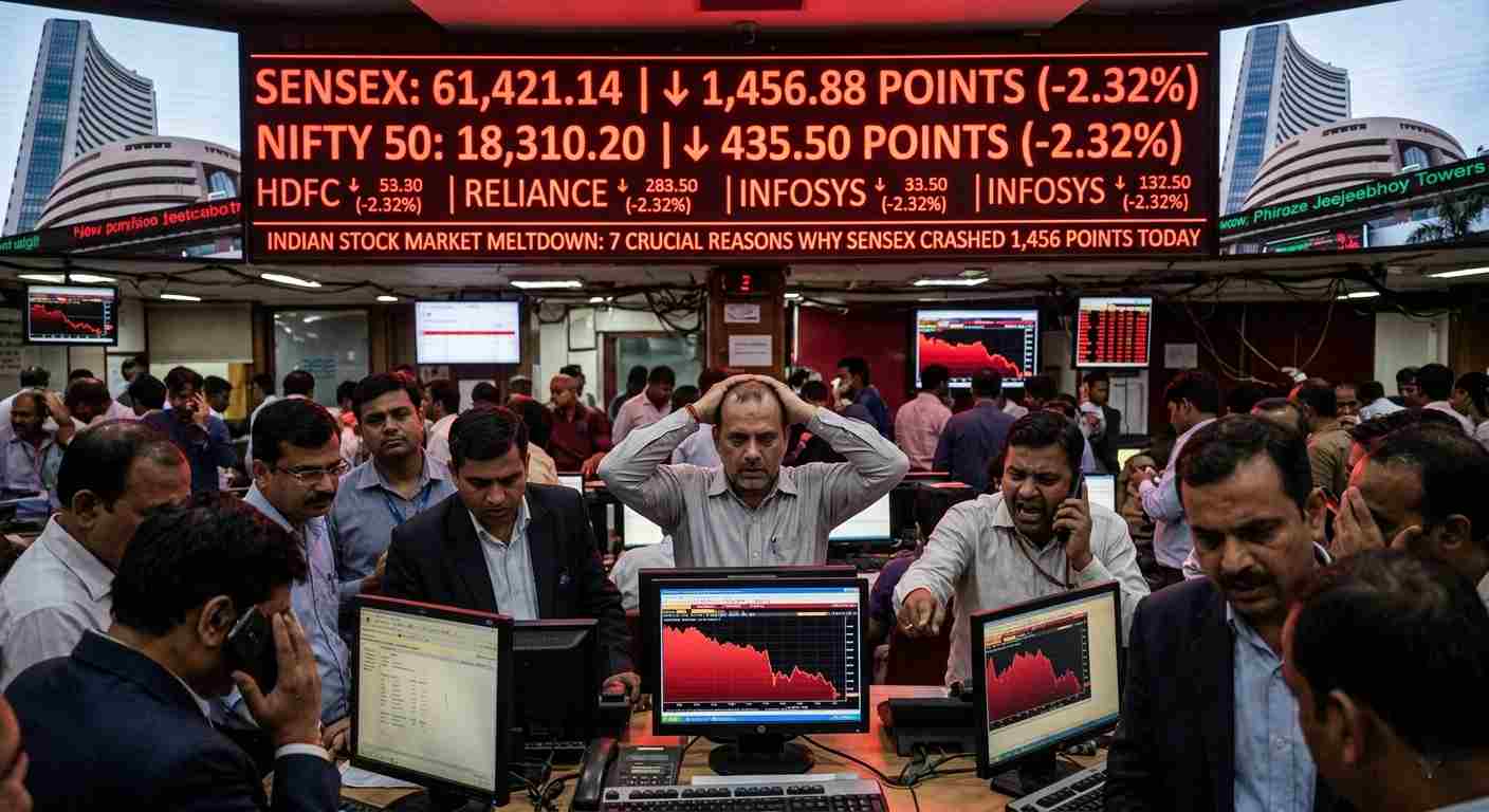 Indian Stock Market Meltdown: 7 Crucial Reasons Why Sensex Crashed 1,456 Points Today