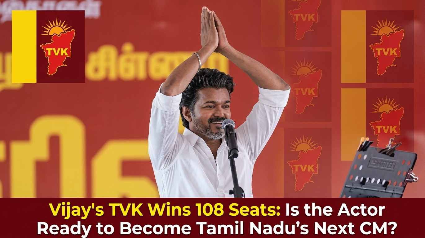 Vijay’s TVK Wins 108 Seats: Is the Actor Ready to Become Tamil Nadu’s Next CM?