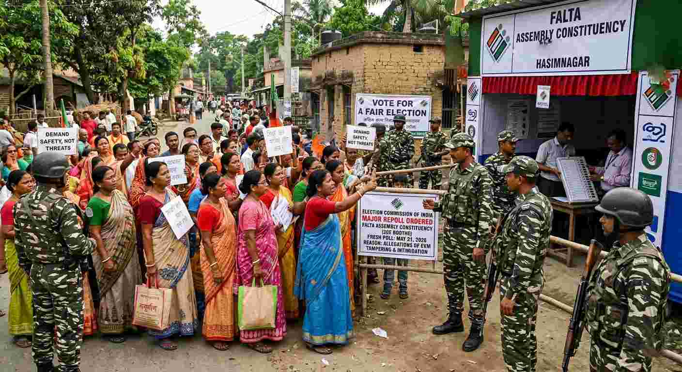 West Bengal Assembly Elections 2026: ECI Orders Major Repoll in Falta After Allegations of EVM Tampering