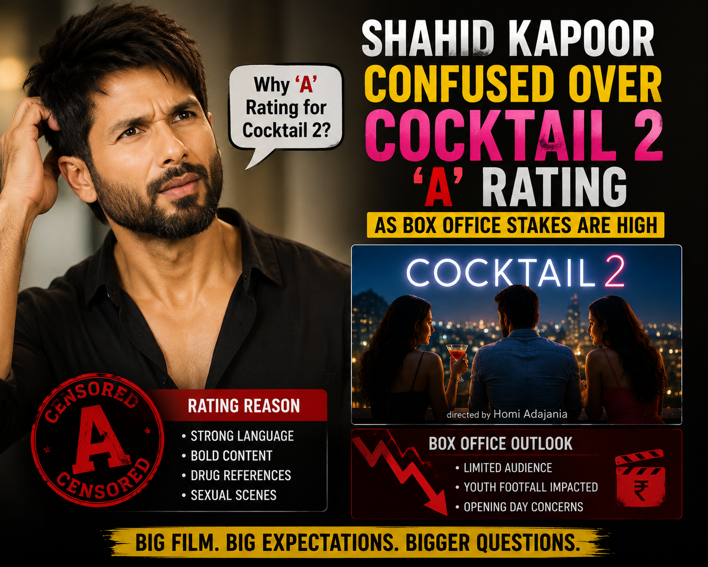 Shahid Kapoor Confused Over Cocktail 2 'A' Rating As Box Office Explodes To Rs 50 Crore