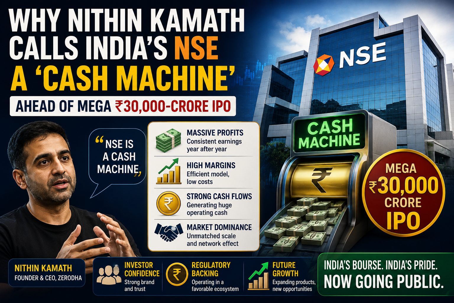 Why Nithin Kamath Calls India’s NSE a ‘Cash Machine’ Ahead of Mega ₹30,000-Crore IPO