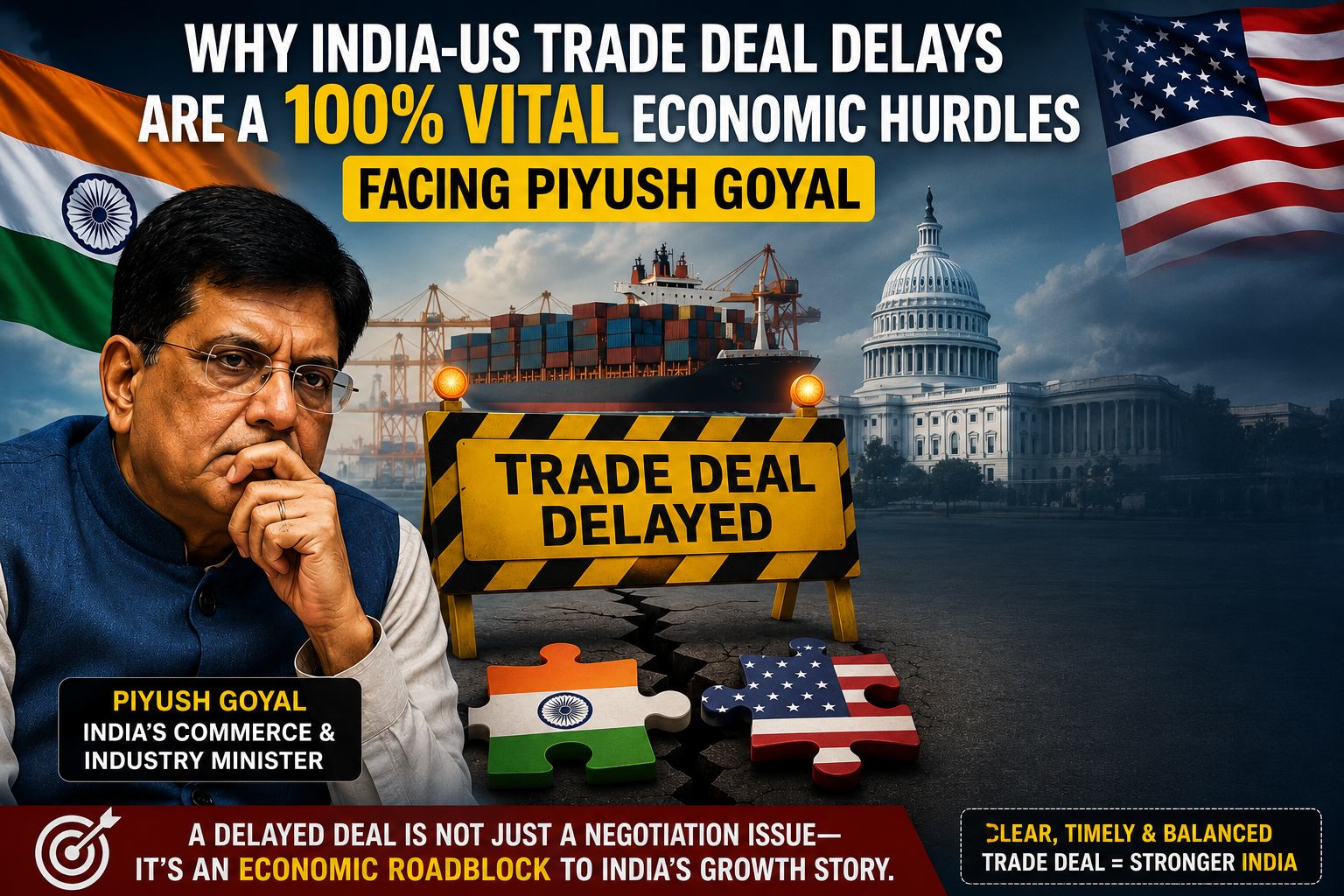 Why India-US Trade Deal Delays Are a 100% Vital Economic Hurdles Facing Piyush Goyal