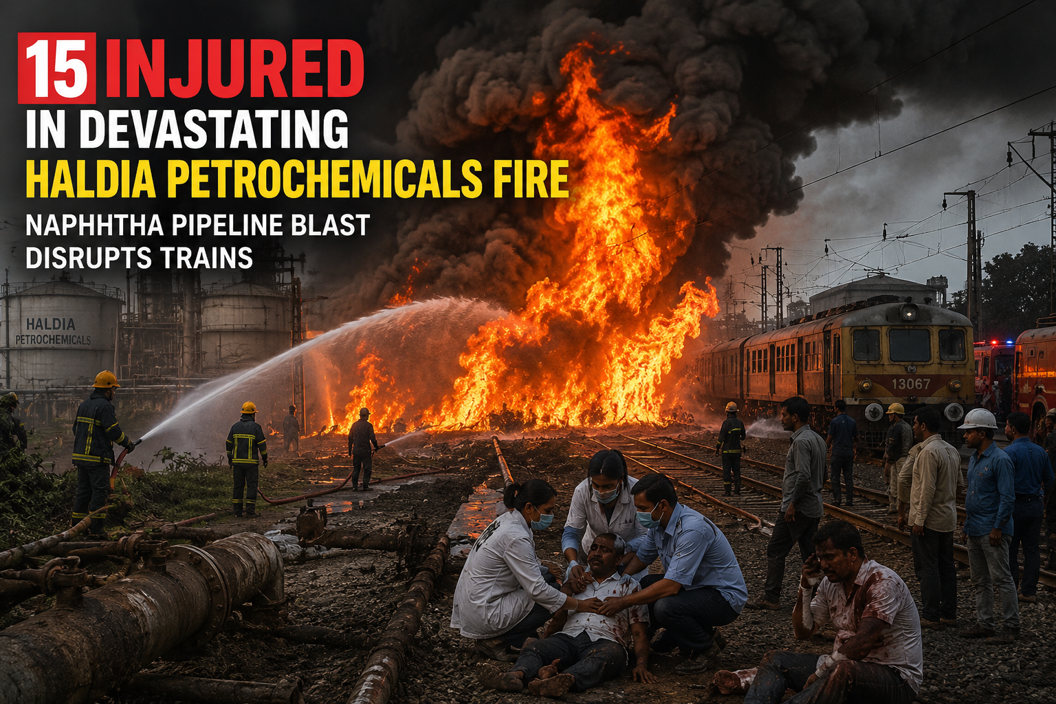 15 Injured in Devastating Haldia Petrochemicals Fire: Naphtha Pipeline Blast Disrupts Trains