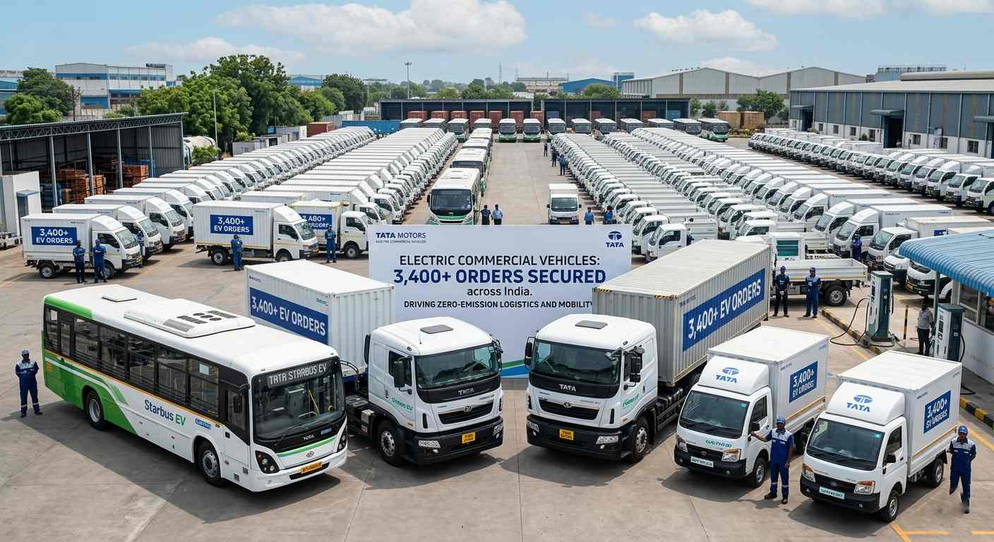 Tata Motors Electric Commercial Vehicles Secure Massive 3,400 Order Surge