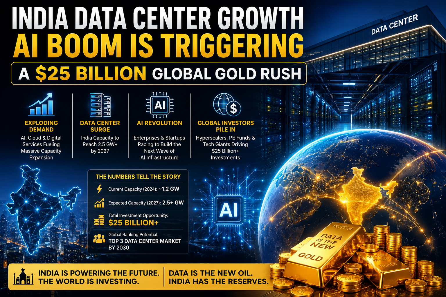 India Data Center Growth: 5 Massive Reasons Why This Unstoppable AI Boom is Triggering a $25 Billion Global Gold Rush