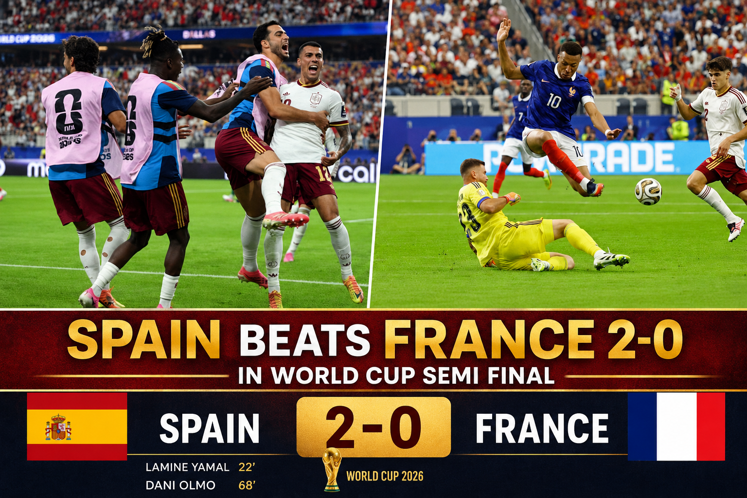 Spain vs France World Cup Semi Final : La Roja Reaches World Cup Final After Tactical Masterclass