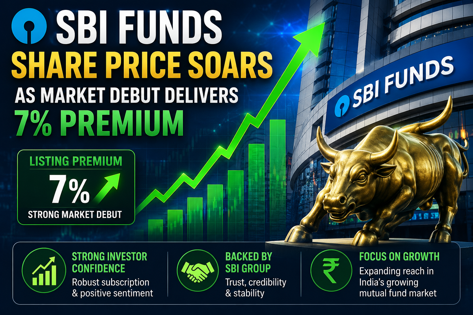 SBI Funds Share Price Soars as Market Debut Delivers 7% Premium
