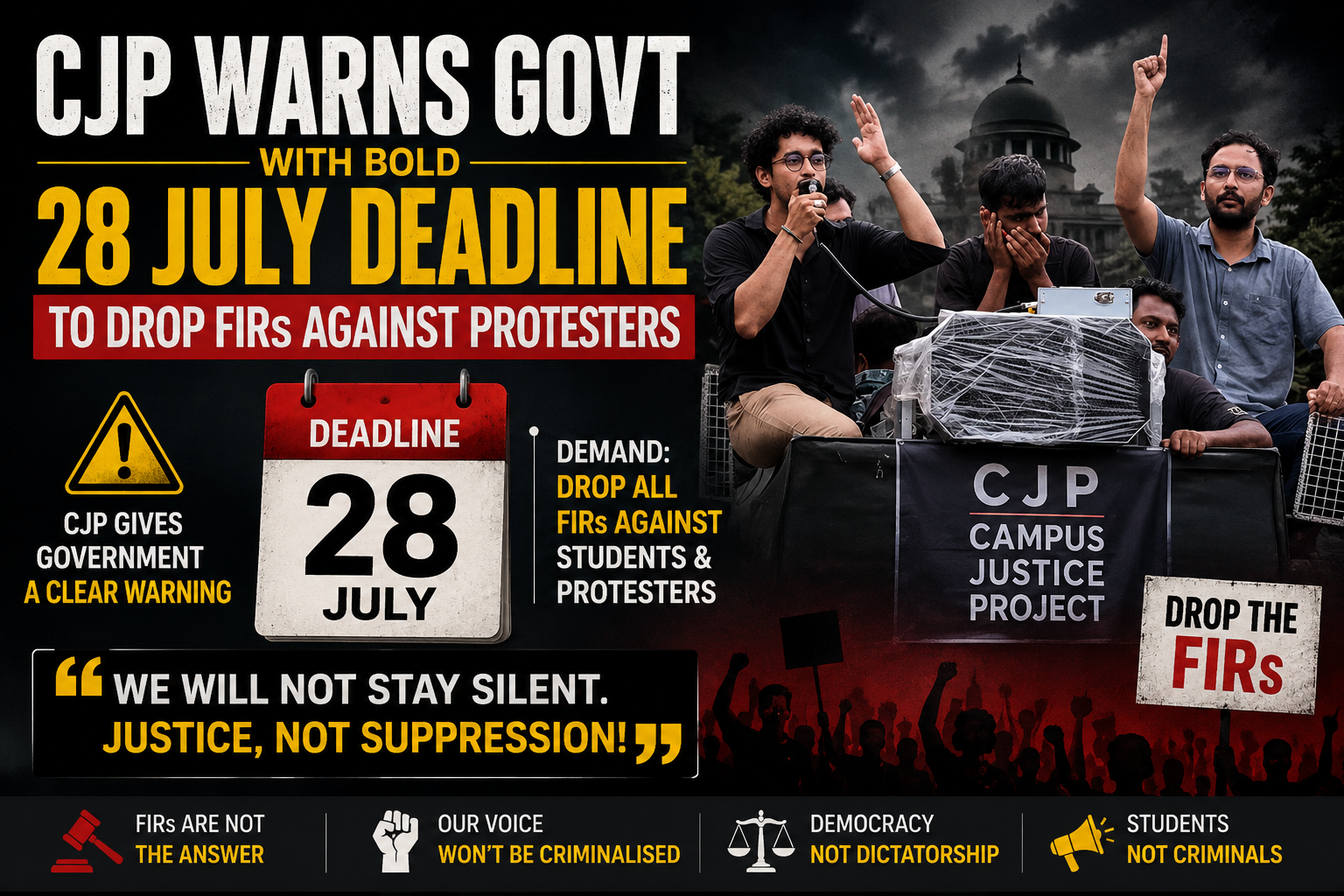 CJP Warns Govt with Bold 28 July Deadline to Drop FIRs Against Protesters