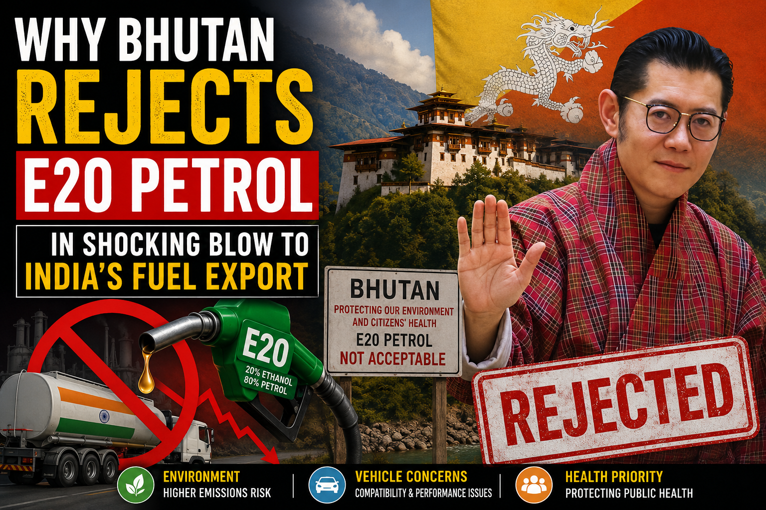 Why Bhutan Rejects E20 Petrol in Shocking Blow to India’s Fuel Export