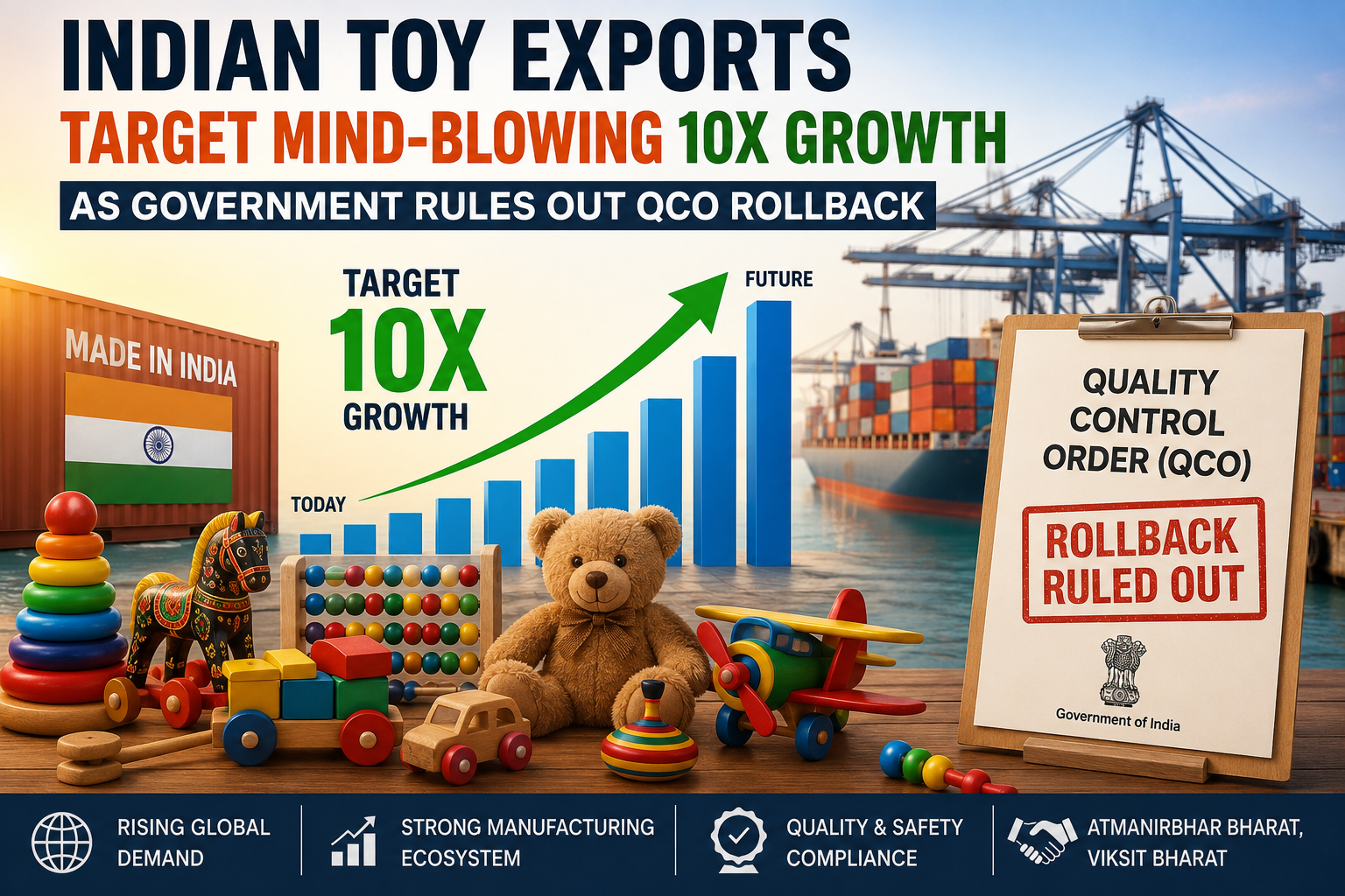 Indian Toy Exports Target Mind-Blowing 10x Growth as Government Rules Out QCO Rollback