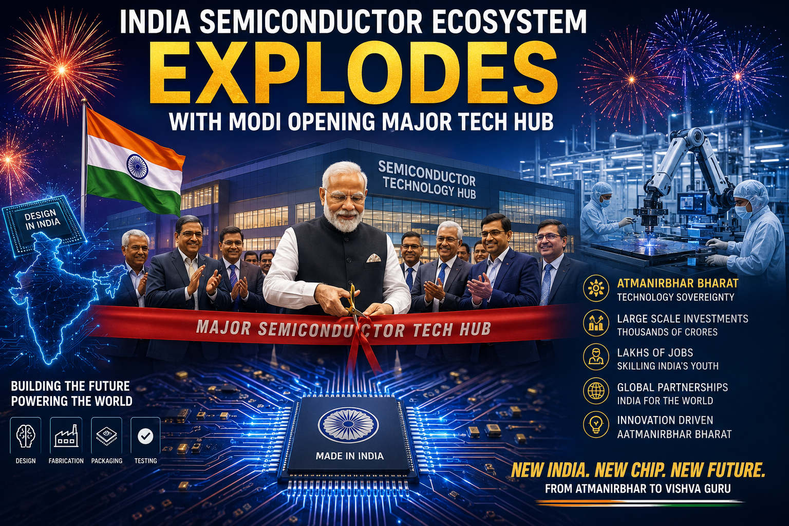 India Semiconductor Ecosystem Explodes with Modi Opening Major Tech Hub