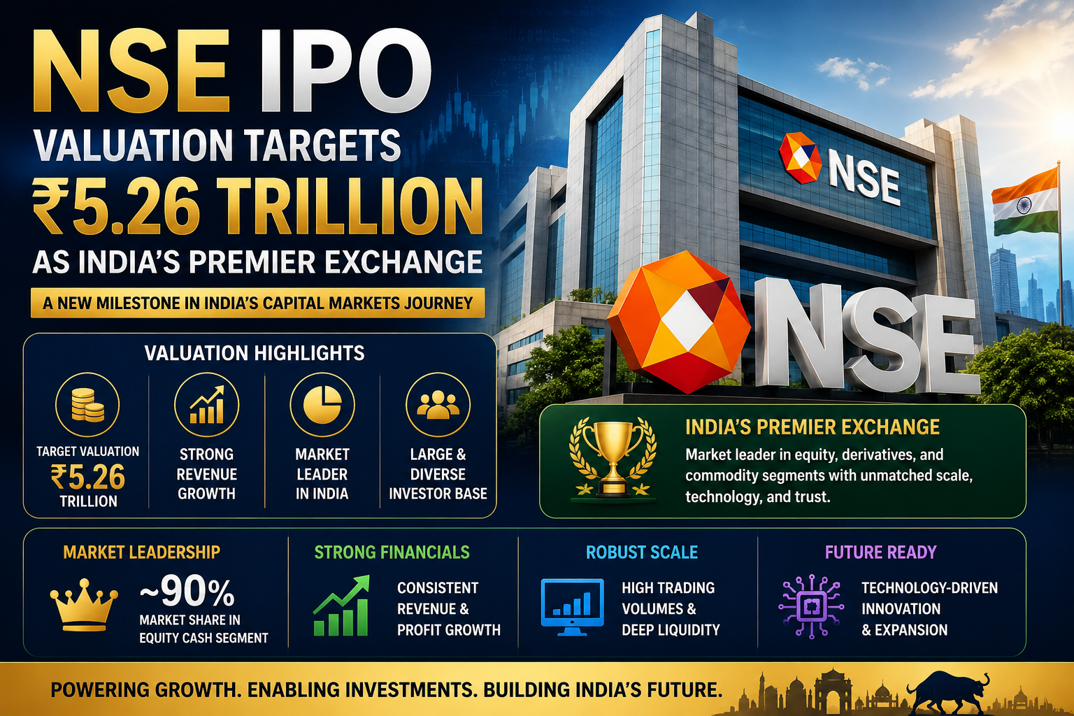 NSE IPO Valuation Targets ₹5.26 Trillion as India’s Premier Exchange Prepares for Landmark Debut
