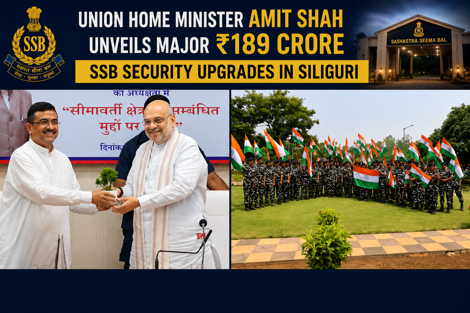 Union Home Minister Amit Shah Unveils Major ₹189 Crore SSB Security Upgrades in Siliguri