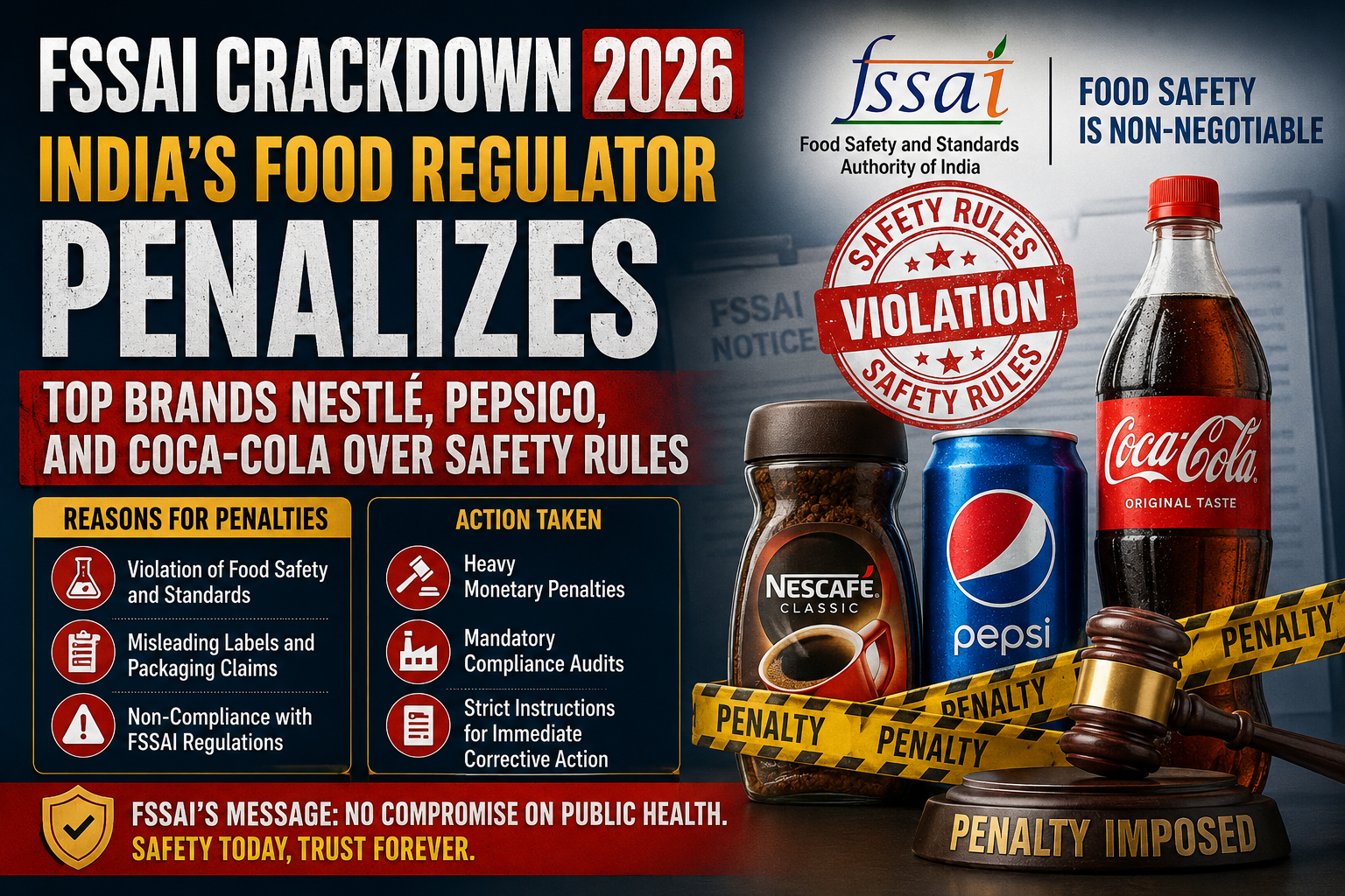 FSSAI Crackdown 2026: India's Food Regulator Penalizes Top Brands over Misleading Claims and Label Violations