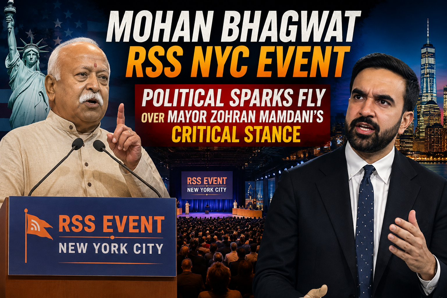 Mohan Bhagwat RSS NYC Event: 5 Major Political Sparks Fly over Mayor Zohran Mamdani's Critical Stance