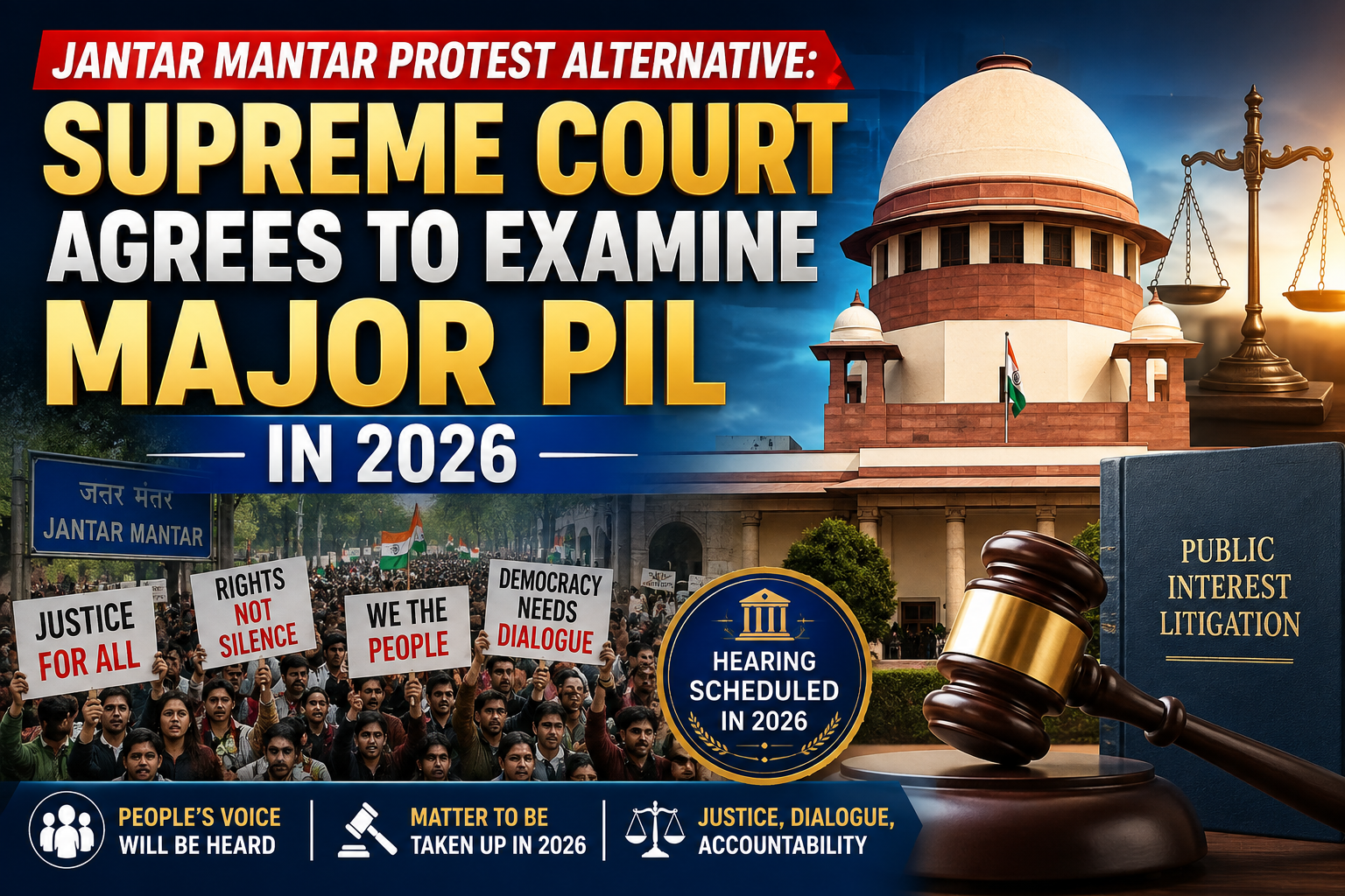 Jantar Mantar Protest Alternative: Supreme Court Agrees to Examine Major PIL in 2026