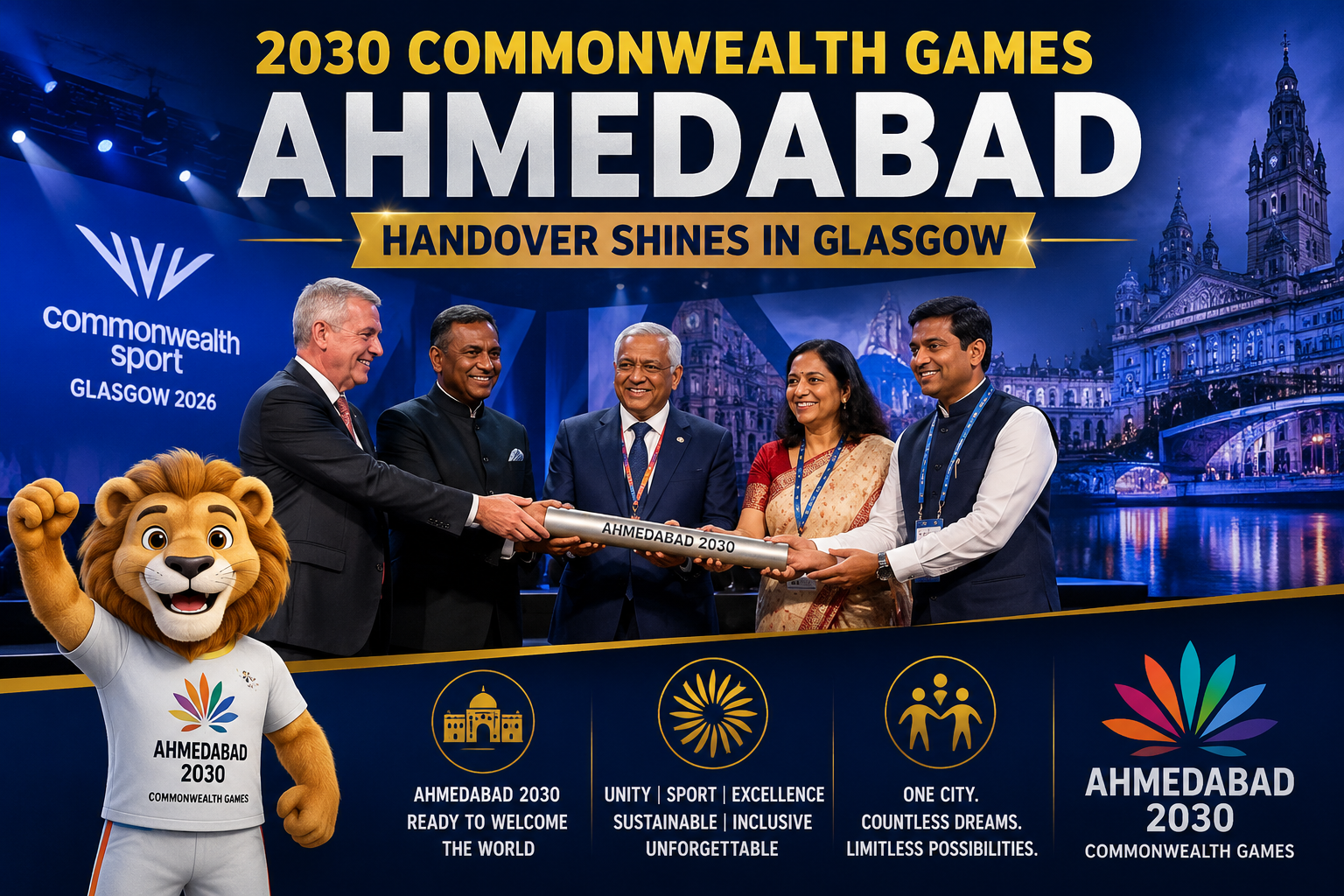 Unforgettable Moments: 2030 Commonwealth Games Ahmedabad Handover Shines in Glasgow