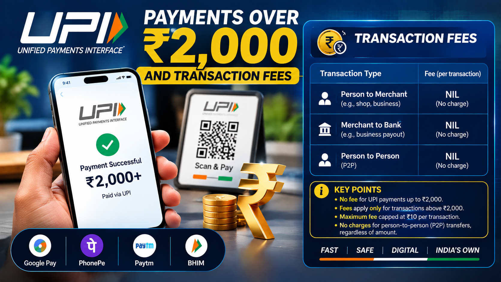7 Big Changes Ahead for UPI Payments Over ₹2,000 and Transaction Fees