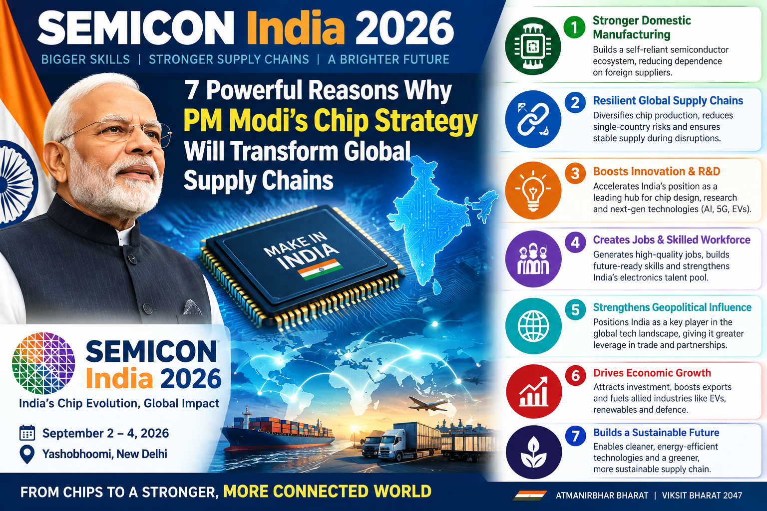 SEMICON India 2026: 7 Powerful Reasons Why PM Modi’s Chip Strategy Will Transform Global Supply Chains