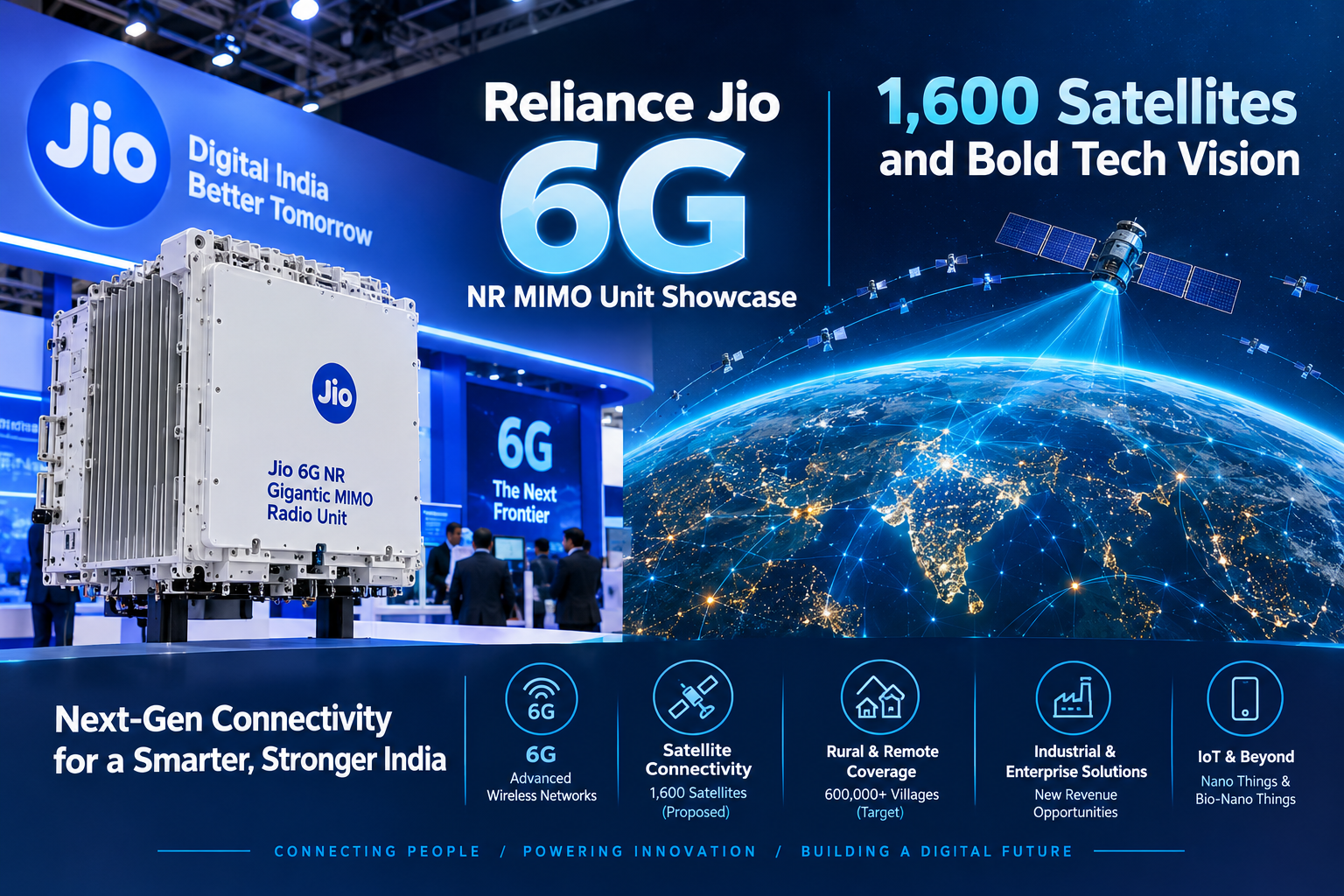 Reliance Jio 6G NR MIMO Unit Showcase: 1,600 Satellites and Bold Tech Vision